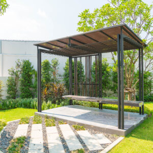 empty pavilion in garden - boost up color processing